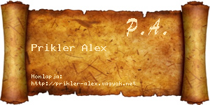 Prikler Alex névjegykártya